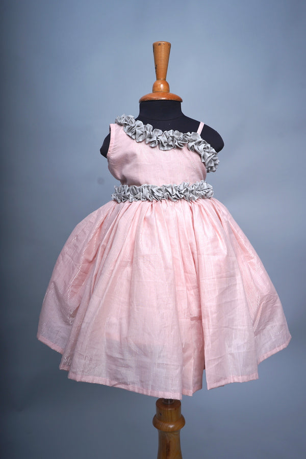 Baby pink Metallic Baby Gown