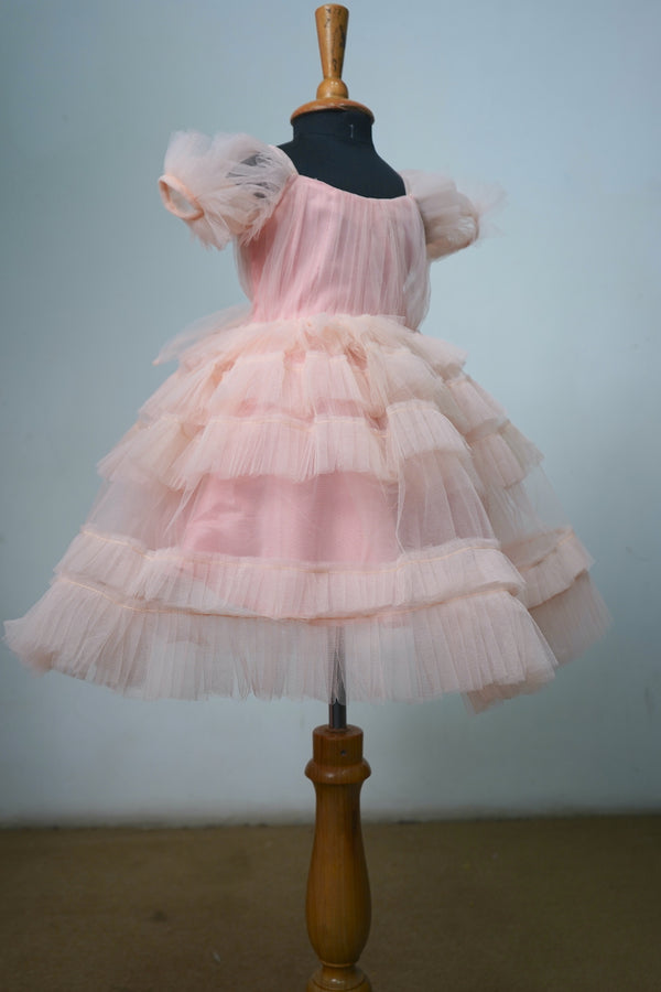 Flamingo Pleated Net Baby Dress