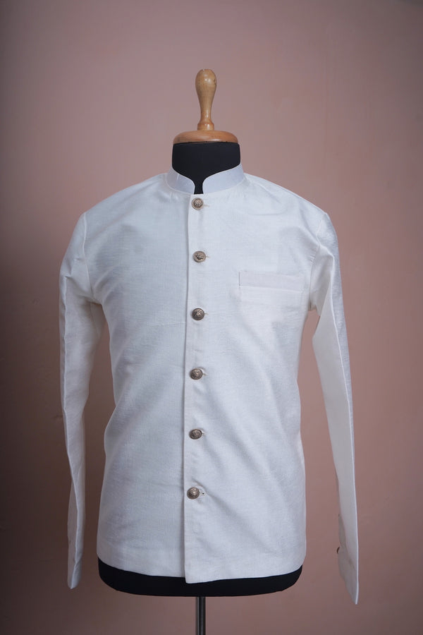White Raw Silk Shirt