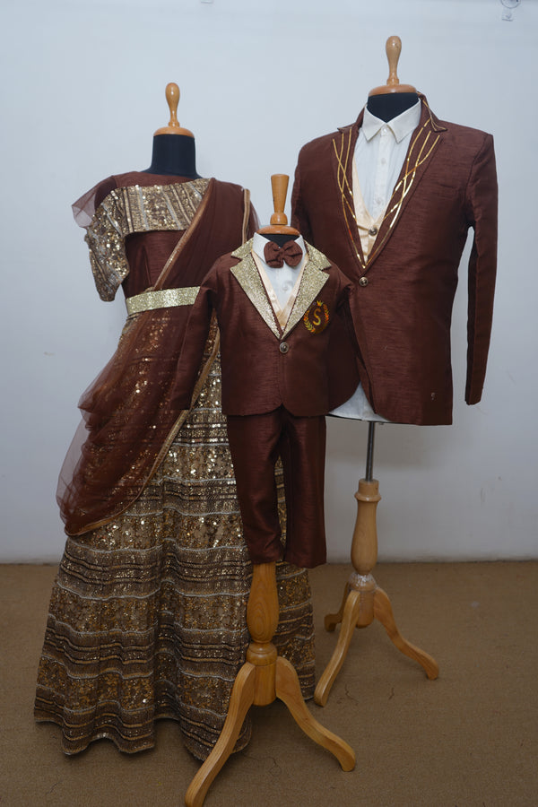 Caramel Raw Silk With Kali Family Combo