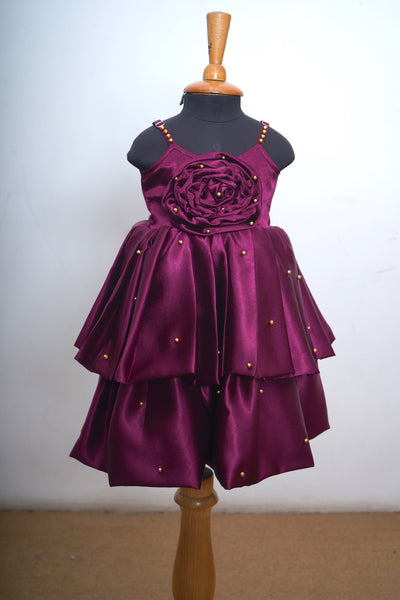 Plum Double Layer Baby Dress