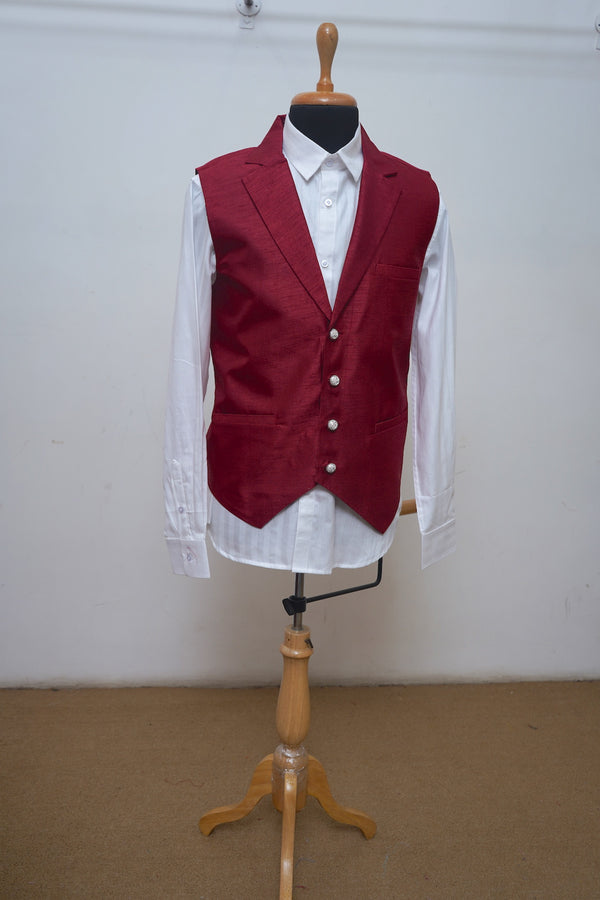 Red Wine Waist Coat For Dad