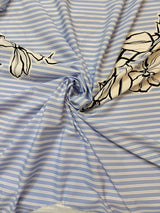 Elegant Blue & White Striped Maternity Dress – Comfort & Style for Moms-to-Be