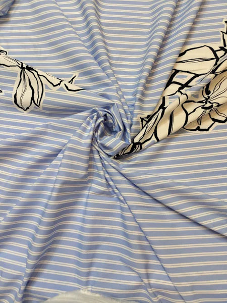 Elegant Blue & White Striped Maternity Dress – Comfort & Style for Moms-to-Be