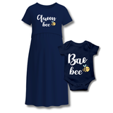 “Queen Bee & Bae Bee Matching Maternity & Baby Set"
