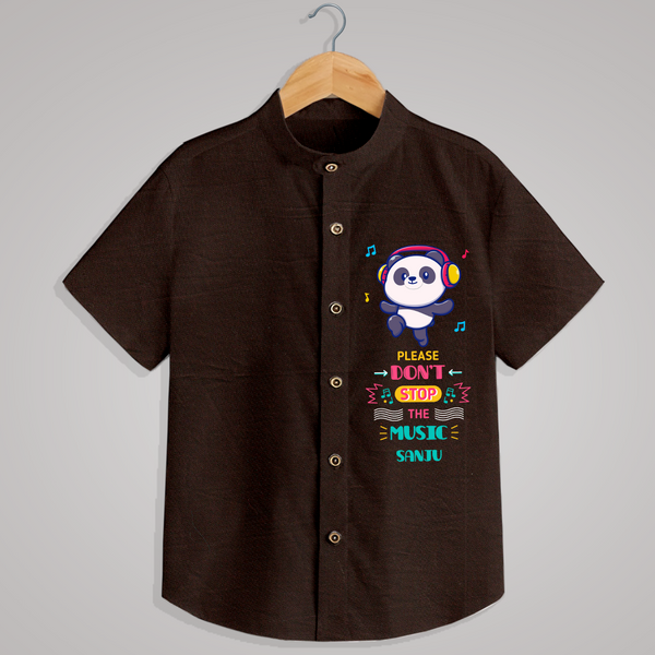 "DON'T STOP THE MUSIC-PANDA" - Quirky Casual shirt with customised name