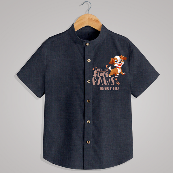 "MY HERO HAS PAWS" - Quirky Casual shirt with customised name