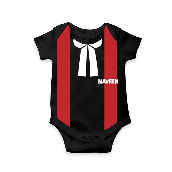 Custom Judge Baby Romper | Lawyer Outfit with Red Stripes And Name