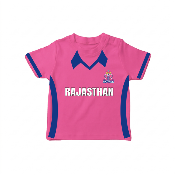 Rajasthan Inspired Kids Cricket Jersey T-Shirt – Pink Royals Edition