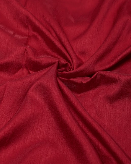 Crimson Red & Cream Raw Silk Family Combo Set