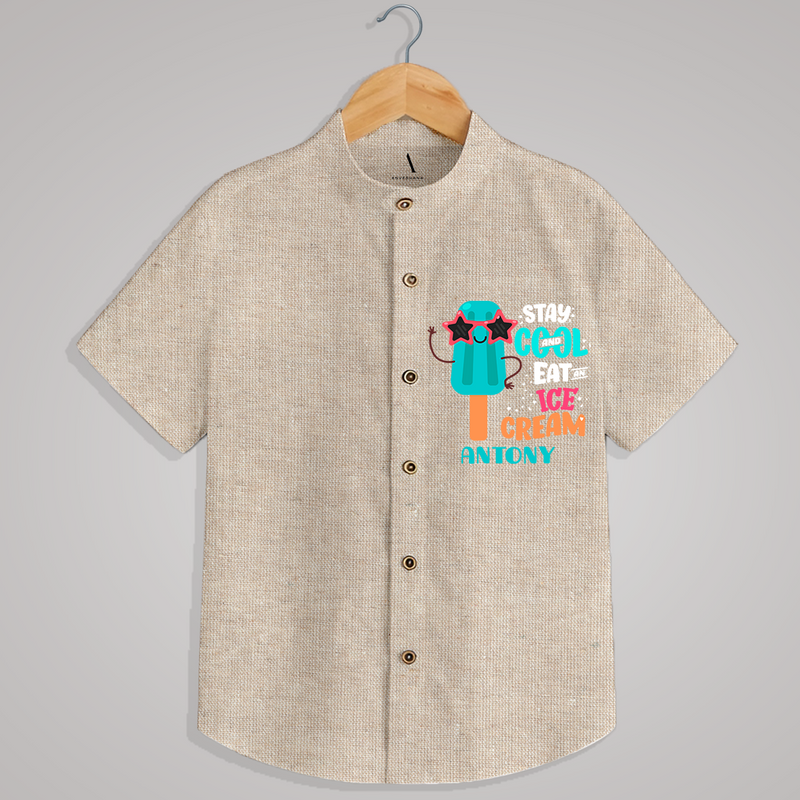 "STAY COOL"- Quirky Casual shirt with customised name