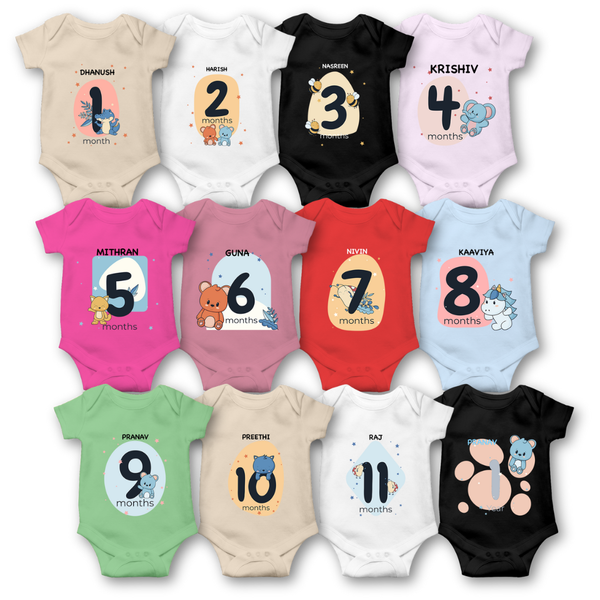 "12-Month Baby Romper Birthday Outfit Bundle"