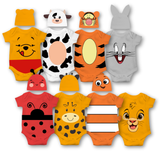 "8-Piece Safari and Farm Animal Baby Romper Bundle"