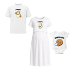 Papacado Mamacare Babycado Personalized Family Combo T-Shirt Set White