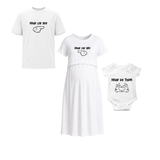 Made For Her Made For Him Family Matching White T-Shirt & Baby Romper Set White
