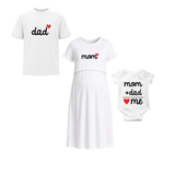 Dad Mom Me Personalized Family Combo T-Shirt Set White
