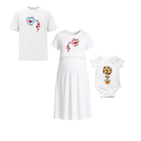 Love Grows Here Personalized Family Combo T-Shirt Set White