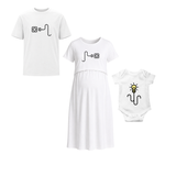 Plugged In Love Personalized Family Combo T-Shirt Set White