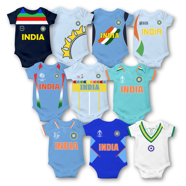 Ultimate India Cricket Romper Collection - 10 Pack