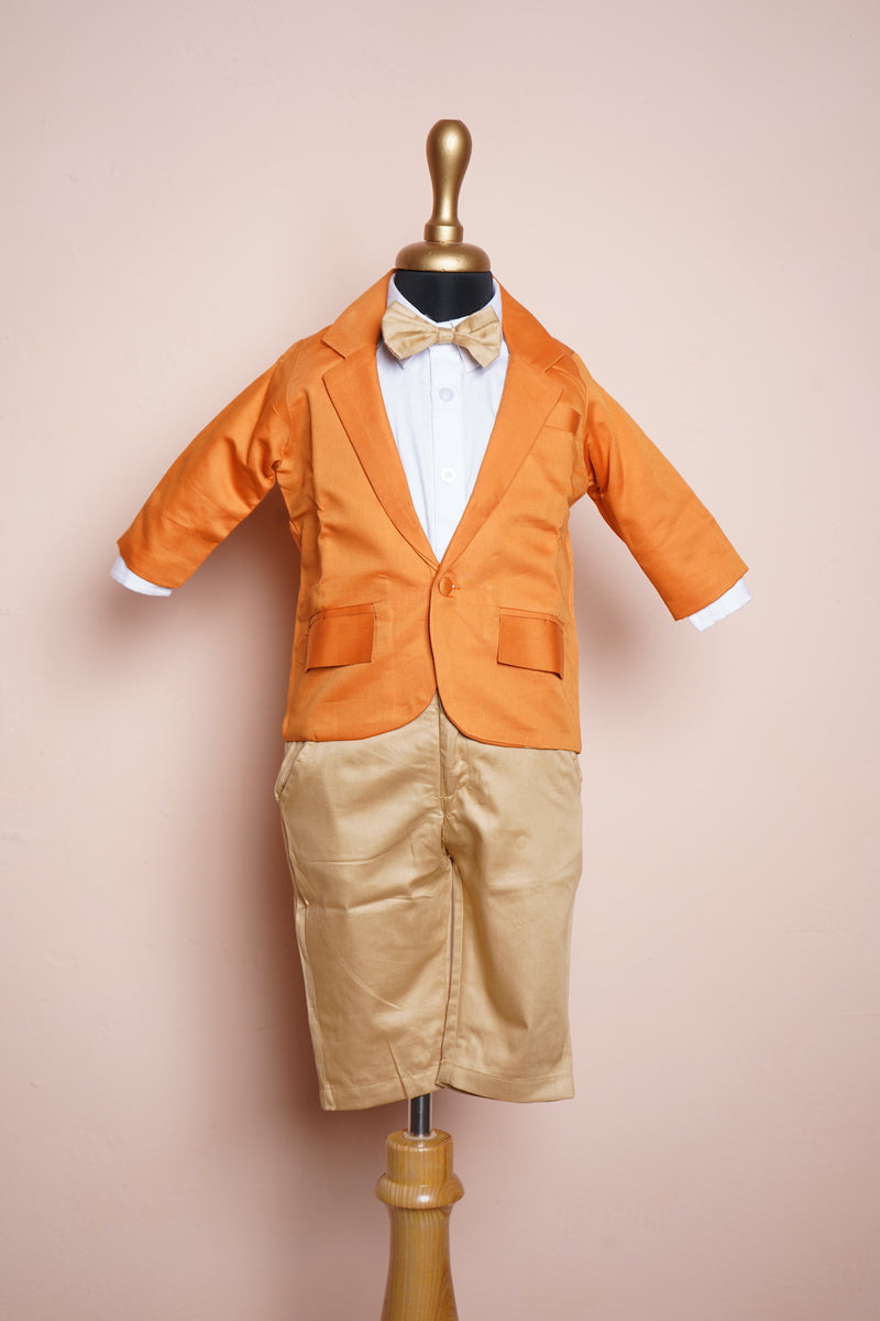 Orange Carvet and sandal in Boy Kid Birthday Suits