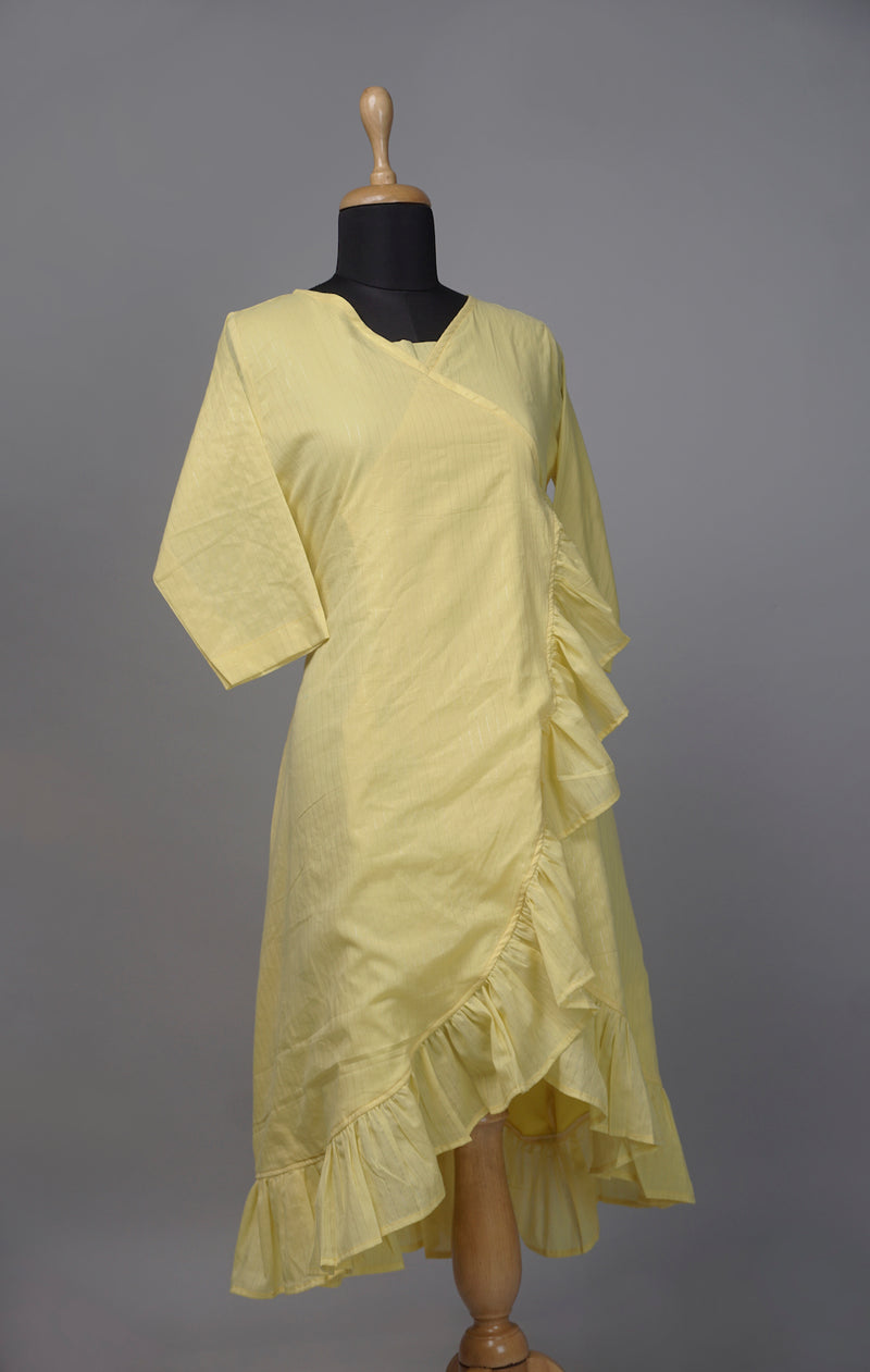 Light Yellow Frilled Dress