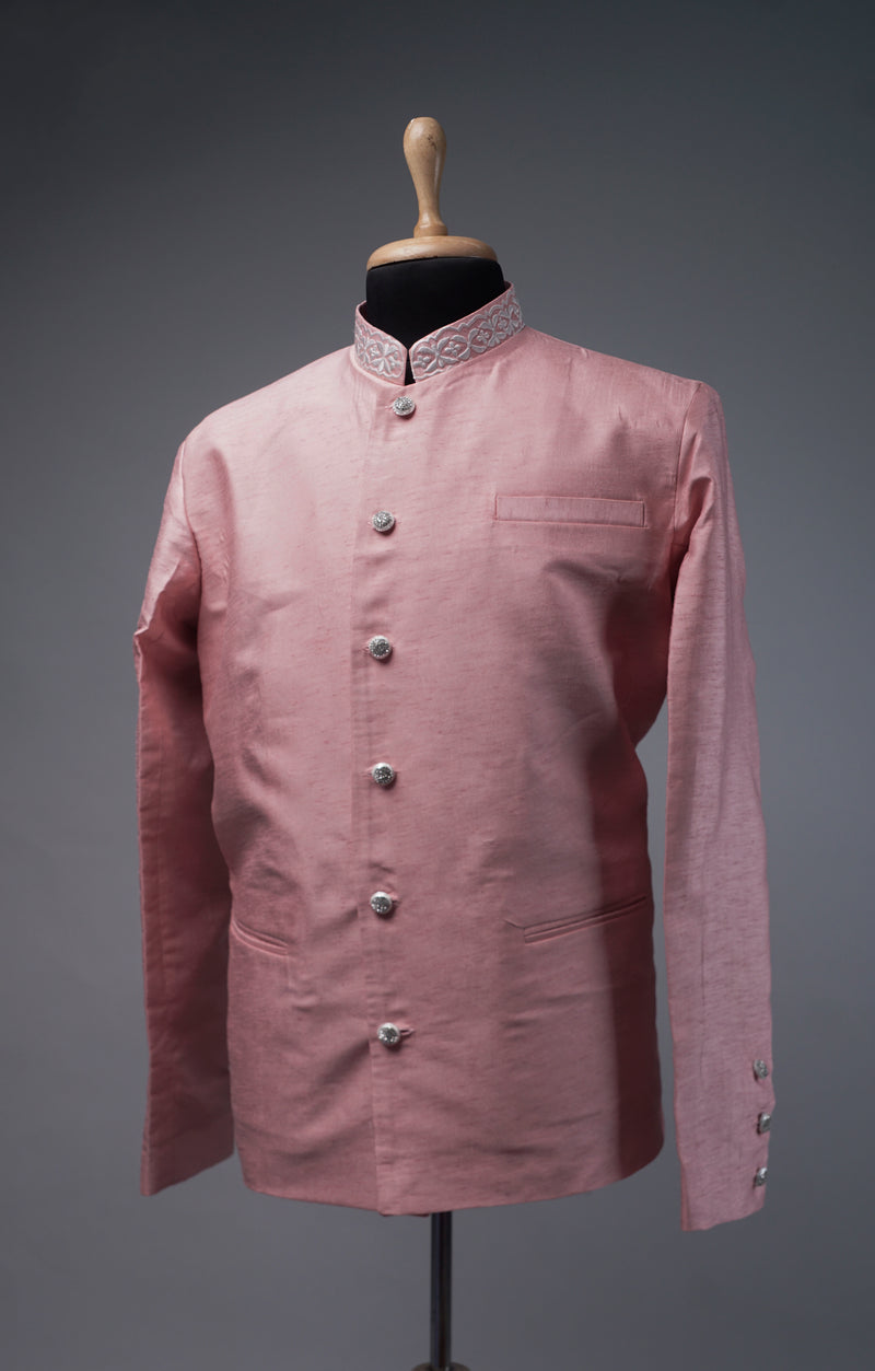 Peach Color Embroidery Mens Suit – Anveshana Clothing