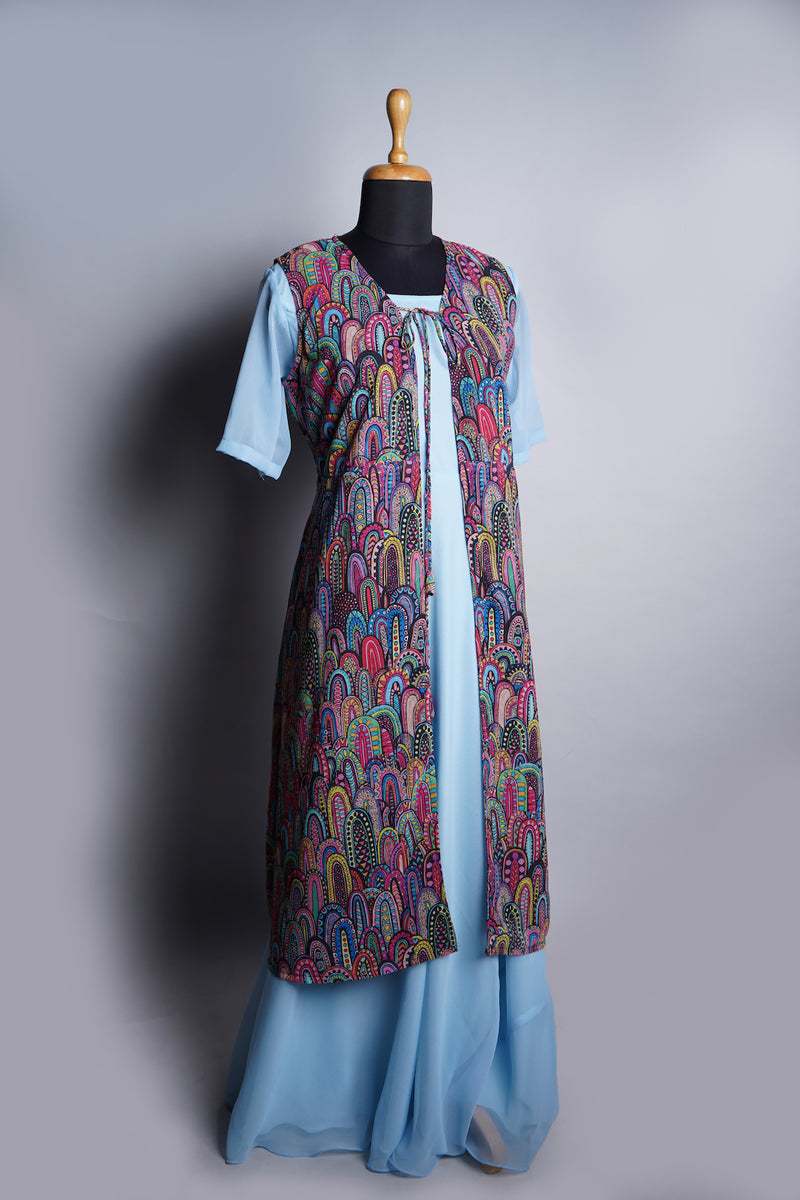 Printed and Plain Georgette in Womens Dress