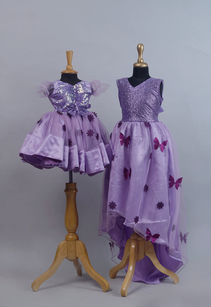 Lavender Butterfly Themed Sibling Combo Matching Set