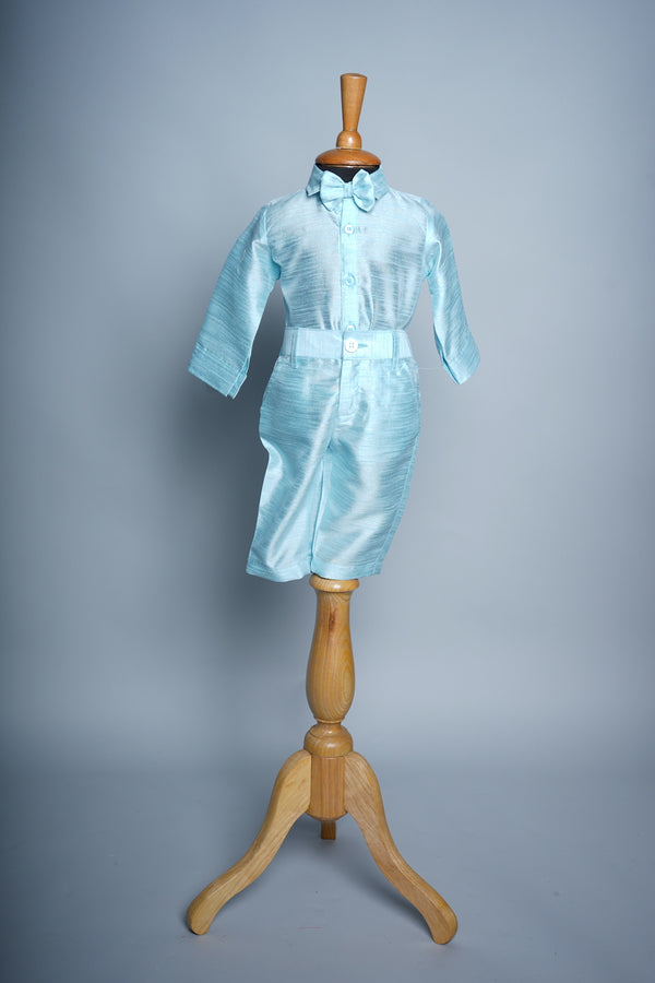 Sky Blue Rawsilk Boy kid Birthday Dress