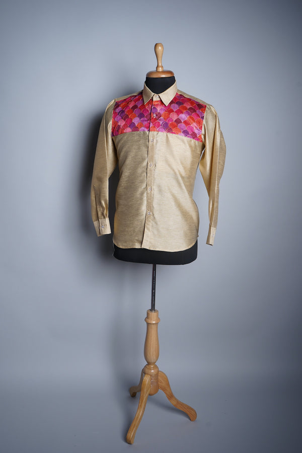 Embroidered Fabric and Rawsilk in Mens Shirt
