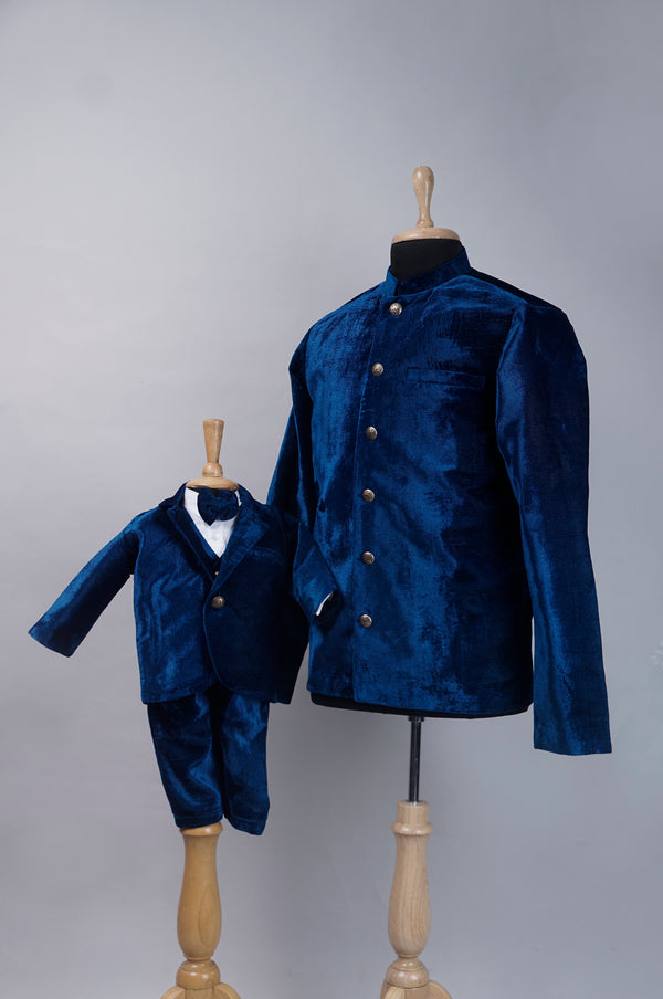 Ocean Blue Party Dad and Son Combo Matching Set