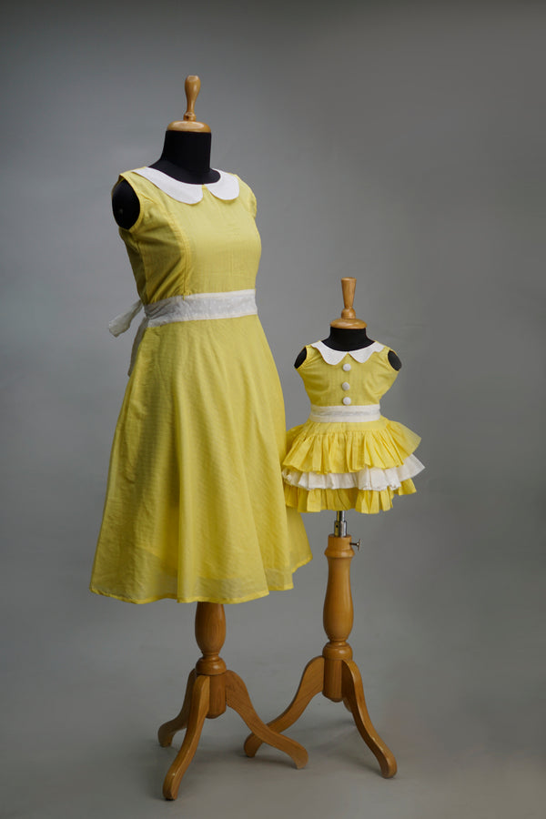 Yellow Mom and Daughter Combo Matching Set