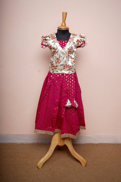 Butta Brocade and Embroidery Grand Fabric Girl kid Traditional Wear