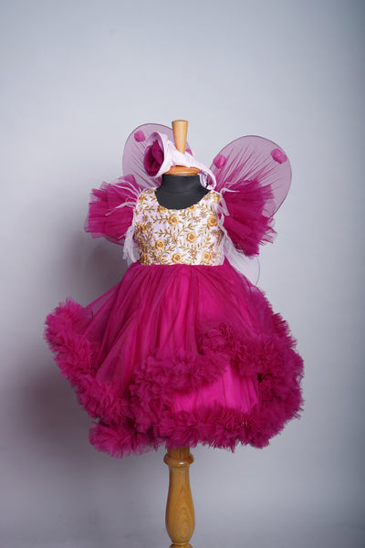 Purple net Kid Dress
