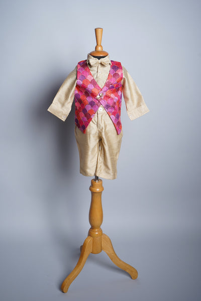 Embroidered Fabric and Rawsilk in Boy Kid Birthday Wear