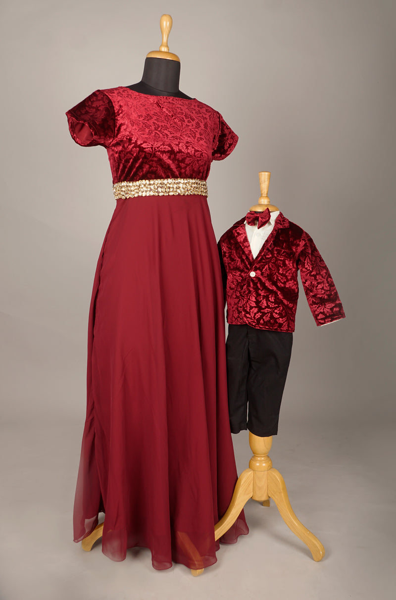 Red Theme Mom & Son Combo Matching Set