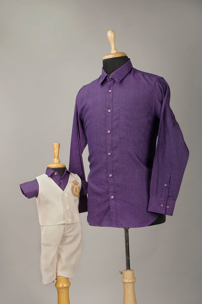 Violet Dad and Son Combo Matching Set