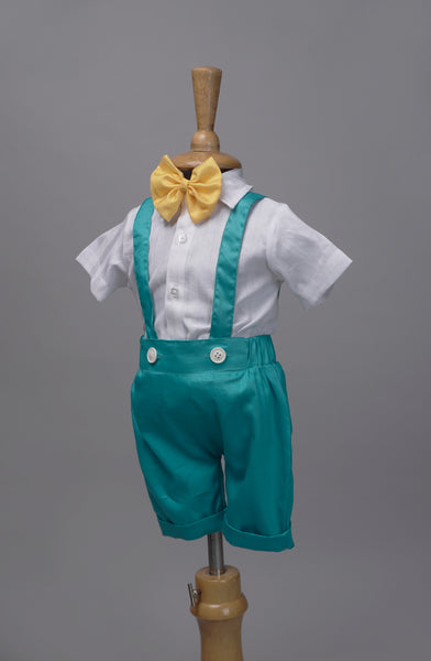 White with Green Suspender