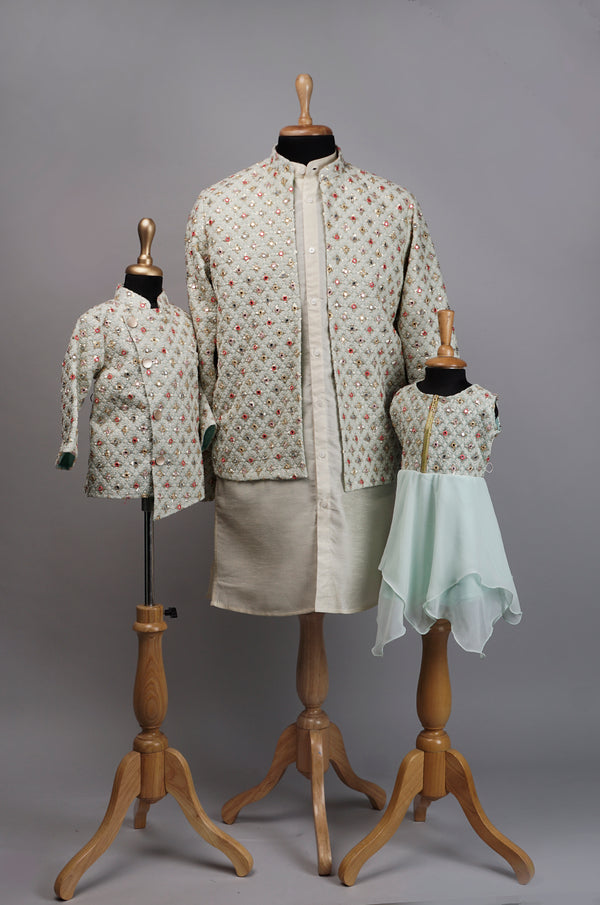 Green Reception Wear Family Combo Matching Set