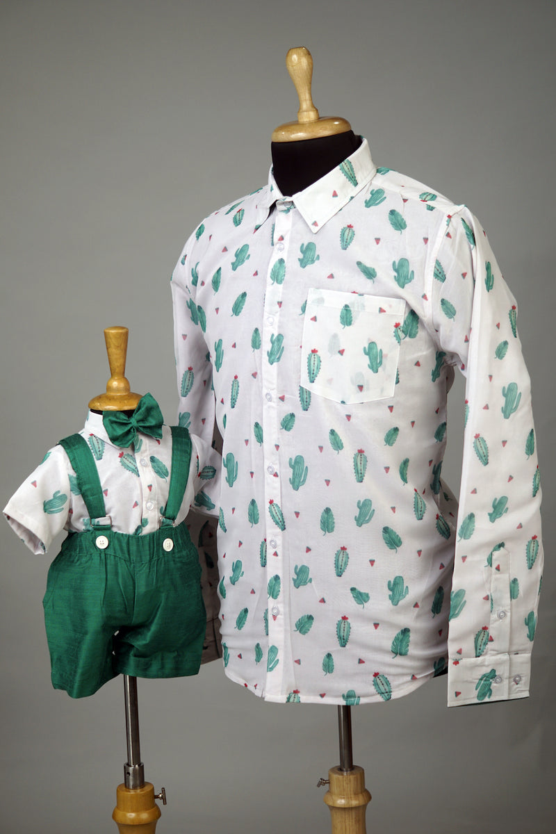 Cactus Georgette Dad & Son Combo Matching Set