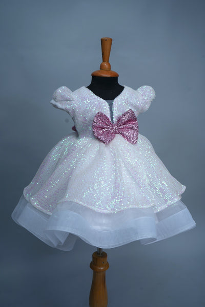 Rainbow Sequin White Fairy Gown