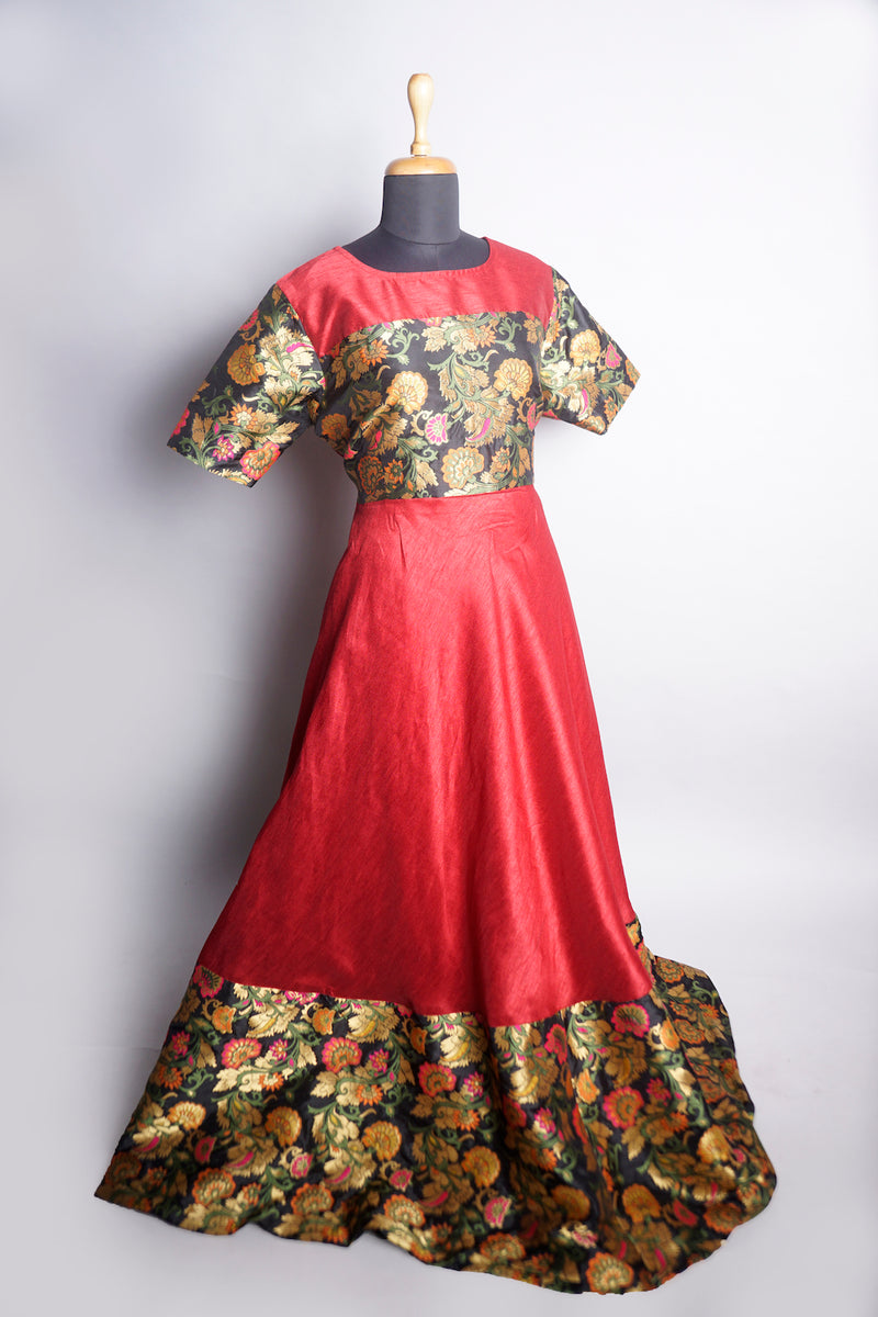 Red Rawsilk and Matching Brocade for Womens Clothing