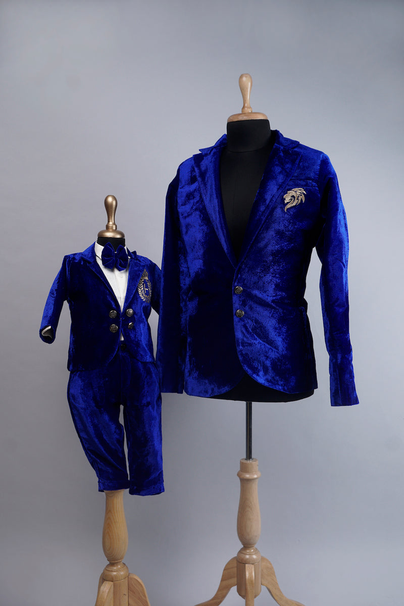 Royal Blue with Gold Dad and Son Combo Matching Set