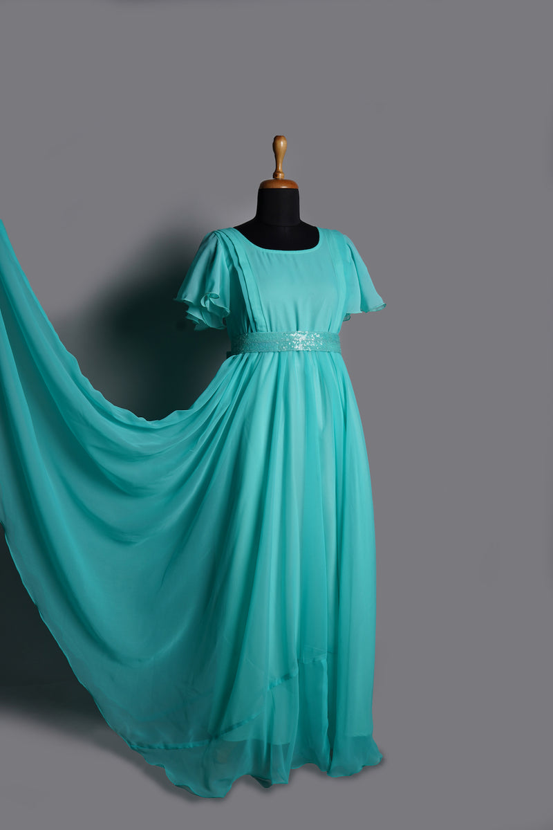 Aqua Green Maternity Photoshoot Gown