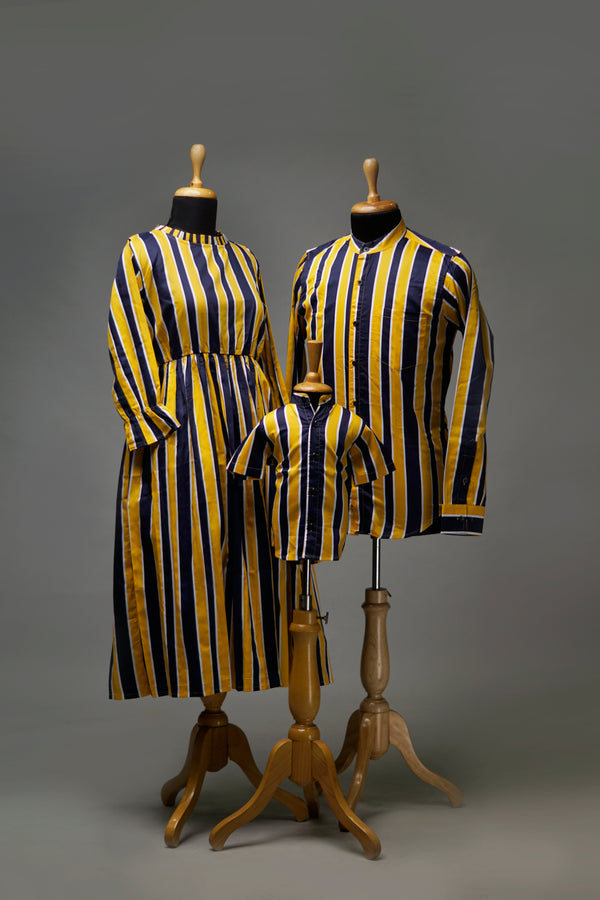 Yellow Blue Elastic Family  Combo Matching Set
