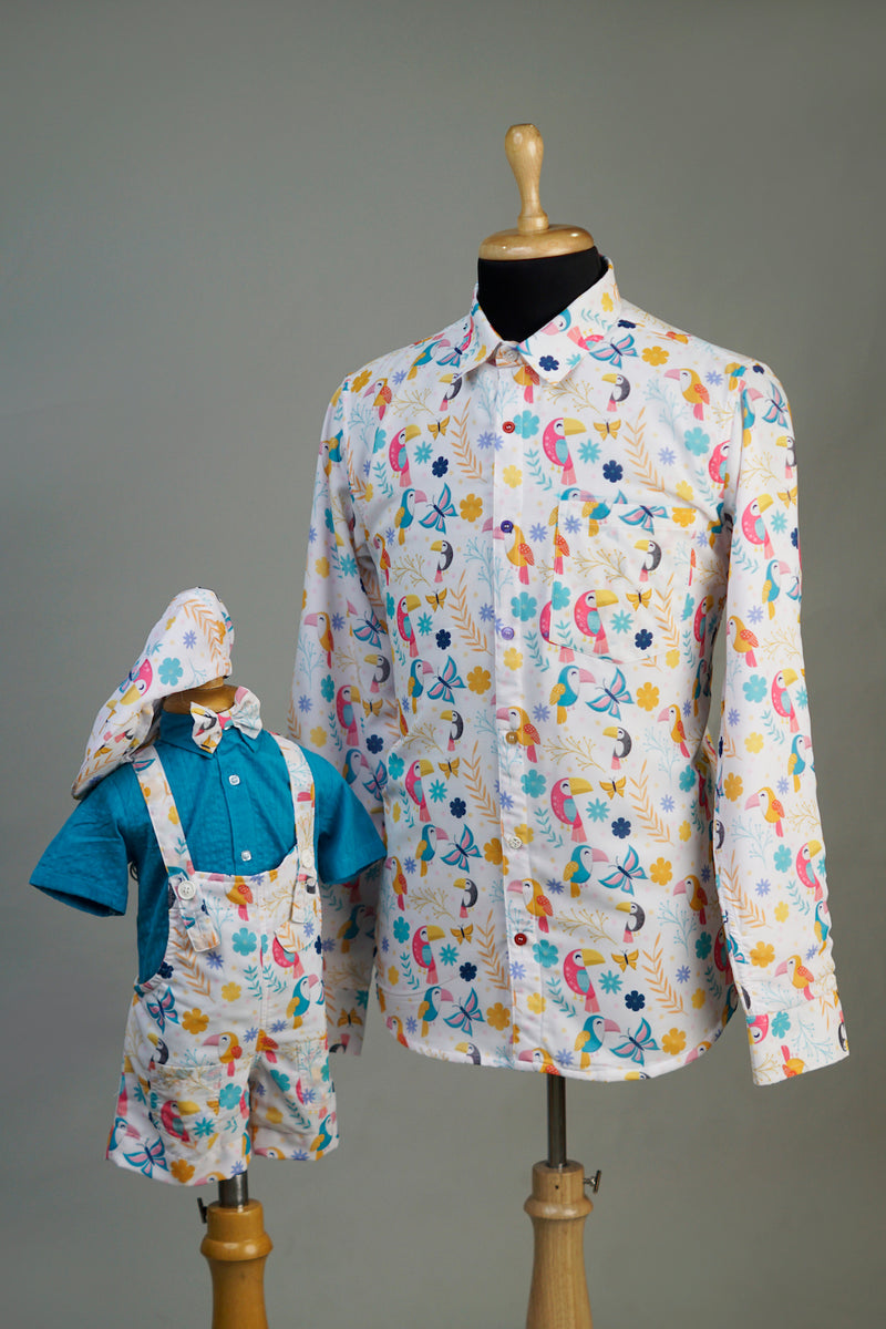 Toucan Georgette Dad & Son Combo Matching Set
