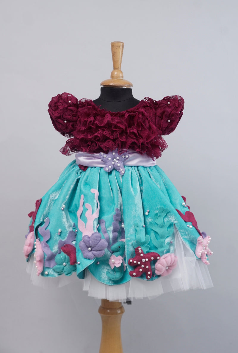 Aquarium Theme Custom Made Kid Dress