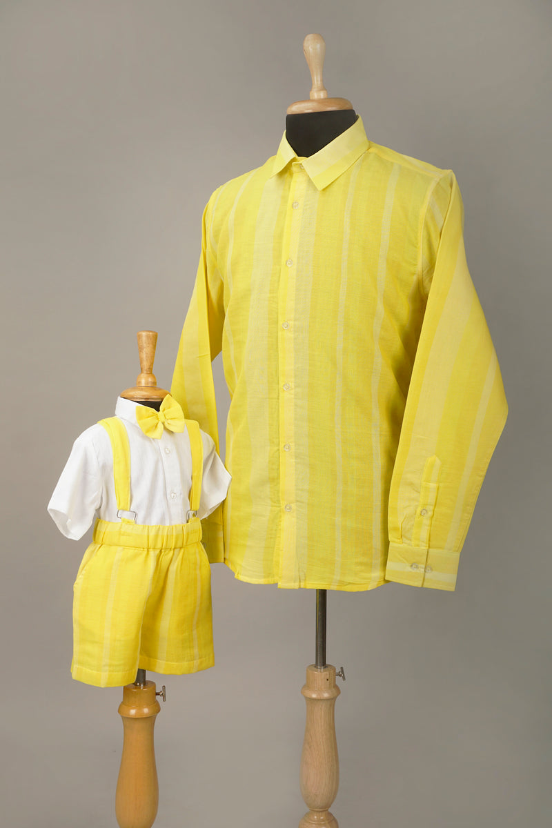 Yellow Stripe Mom & Son Combo Matching Set