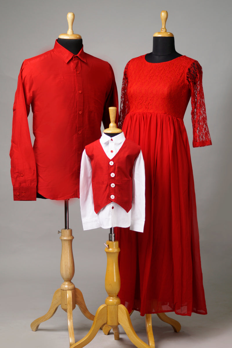 Red Brasso Family Combo Matching Set