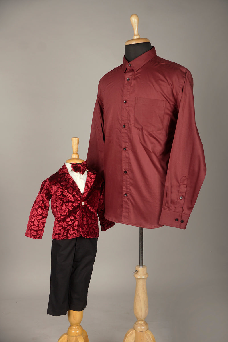Red Theme Dad & Son Combo Matching Set